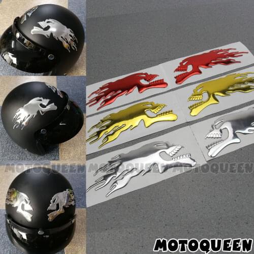 3D Chrome Ghost Skull Head Motorcycle Truck Helmet Tank Pad Stickers Flame skulls Decals For Haley Honda Yamaha Kawasaki Suzuki