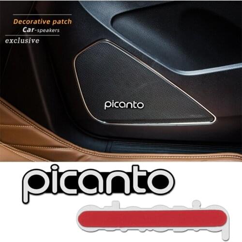 4pcs 3D aluminum speaker stereo speaker badge emblem Sticker for KIA Picanto 2017 2018 2019 Car Accessories