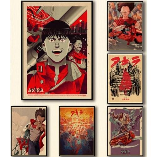 44 Designs Anime Akira Kraftpaper Poster Artwork Homedecal Fancy Wall Sticker for Coffee House Bar