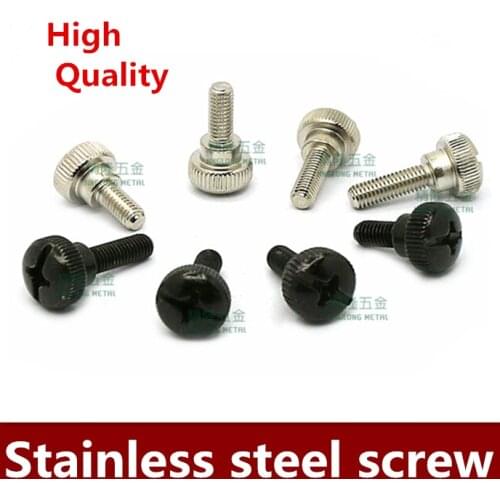 500PCS/LOT Stainless steel hand screwing screws M5*10 free tool manual steps adjusting screw fastening nickel / Black