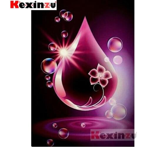 Kexinzu 5D Full DIY Square/Round Diamond Painting"Red water droplets"3D Embroidery Cross Stitch Mosaic diamondpainting Gift #K55