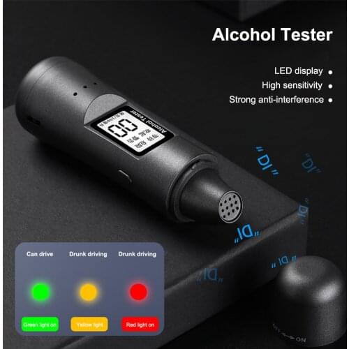 Alcohol Tester with USB Rechargeable Portable LCD Digital Display Breath Professional Alcohol Breath Tester