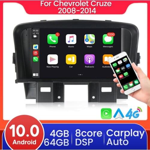 Android 10 DSP Car Auto Radio For Chevrolet Cruze 2008 - 2014 Stereo Multimedia Video Player Carplay 4GB+64GB BT FM No 2 Din Dvd