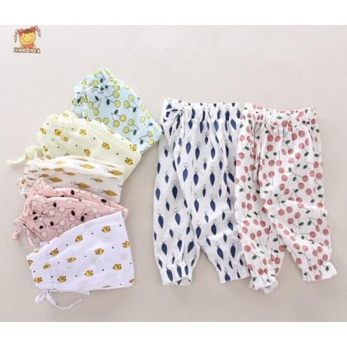 Children Baby Pants Cotton Loose Active Boy Girls Unisex High Waist Pants Summer Infant Solid Harem Elastic Waist Pants 2020