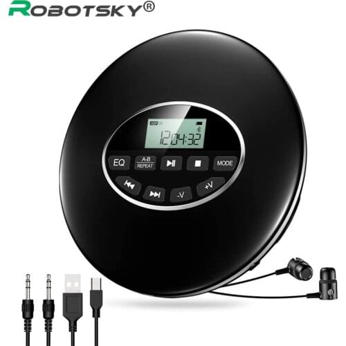 CD Player Learning Player with Headphones Personal CD Disc with LCD Display Supports TF Card Shockproof CD Music Walkman Player