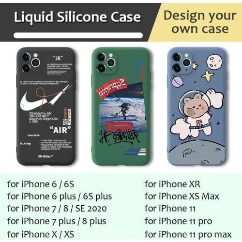 Custom Personalized Phone Case For iPhone 6 7 8 Plus X 11 Pro XS MAX XR 6S SE 2020 Liquid Silicone Customized Photo Soft Cover