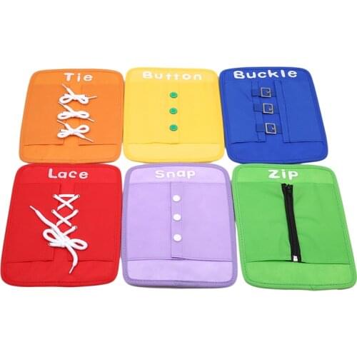Colorful Baby Early Learning Kits Basic Life Skills Toys Learn To Dress Boards Button Buckle Lace Tie Montessori Child Gifts