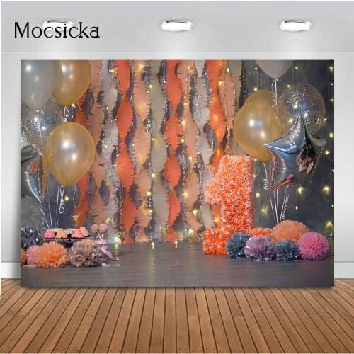 Children Kids 1st Birthday Backdrop for Photography Newborn Baby infant Background for Photo Studio Photocall Party Balloons