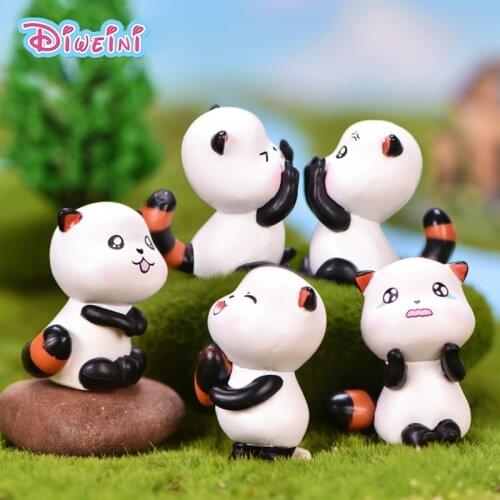 6pcs Happy Cats Kitten Action Figure Cartoon Animal Model Diy Figurine Birthday Cake Decoration Toys Set Doll House Gift Kids