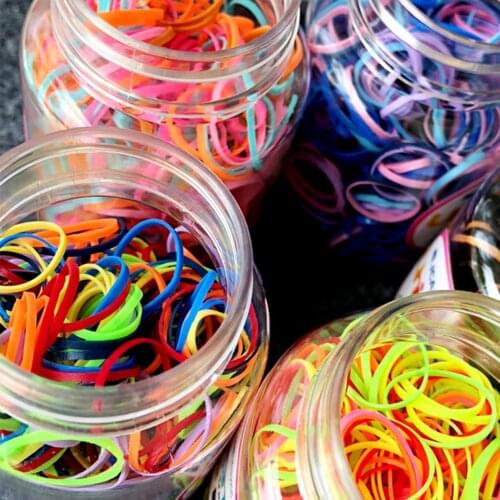 Elastic Hair Bands Girls Headwear Accessories Rubber Black Elastic Hair Bands Gum for Baby Girls Ponytail Rope Kids Hair Holder