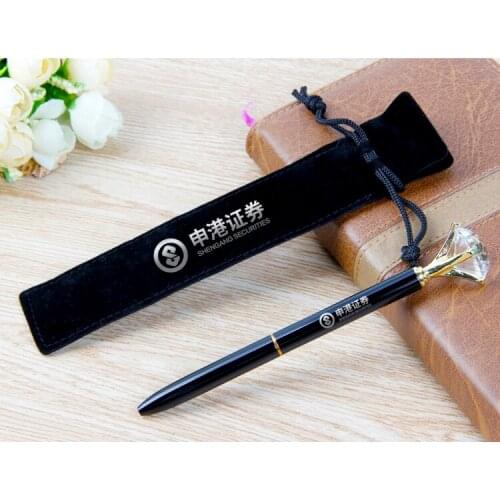 Diamond Stylus Pen Packaging Flannel Bag Creative Packaging Advertising Gift Wedding Stationery Rectangular Pen Customized Logo