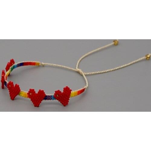Go2boho Miyuki Bracelet For Girl Friend Gift Jewelry For Women Gift Mexican Heart Pulseras Handmade Loom Woven Rainbow Bracelets