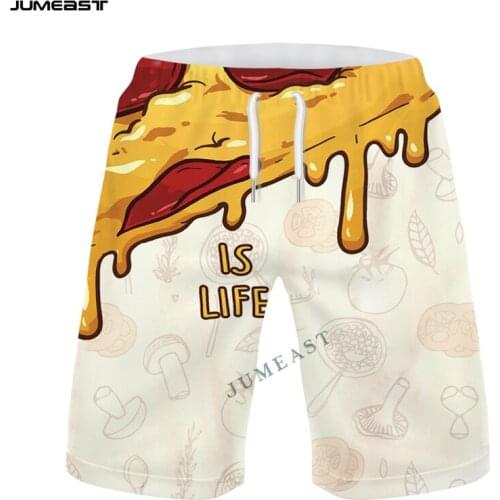 Jumeast Brand Men Women 3D Instant Noodle Food Beverage Shorts Trunks Quick Dry Beach Casual Sweatpants Short Pants