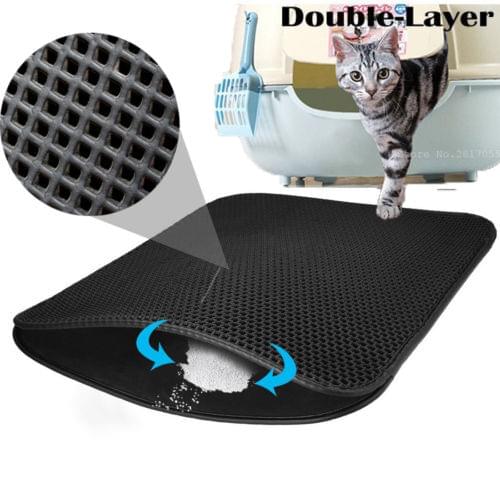 Cat Litter Mat EVA Double Layer Cat Litter Trapper Mats Waterproof Bottom Layer