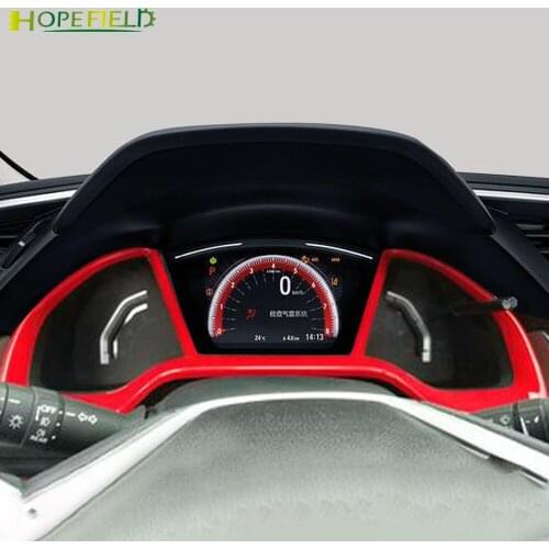 Dashboard Cover Frame Trim For Honda Civic10th type R 2020 si 2017 2018 Instrument Dash Panel Sticker Car styling