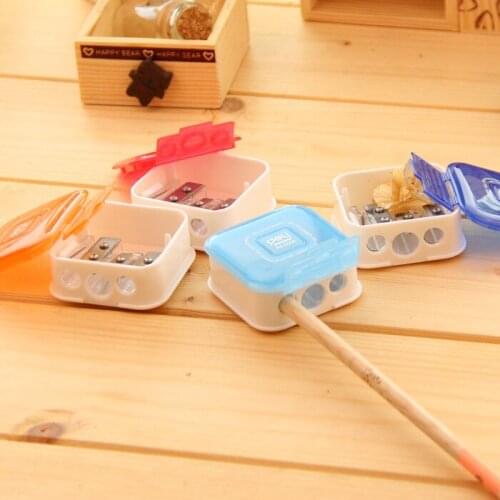 3 holes square Student Supply for Make Up Eyeliner pen School&Creative Cute Pencil Sharpener