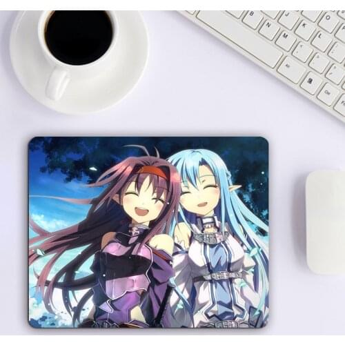 Cute Small Mousepad With Cute Cartoon Pattern of Sword Art Online 3d Mouse Pad Gamer Pc Accessories Gaming Desk Pad on the Table