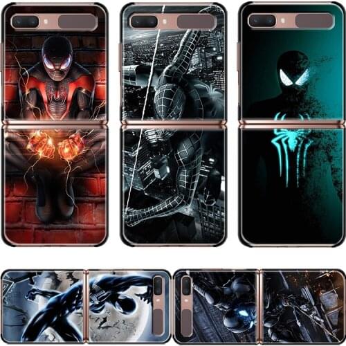 Fashion Mobile Hard Shell Marvel Dark Spider Man For Samsung Galaxy Z Flip 3 5G Black Fundas Shockproof Cover Phone Case