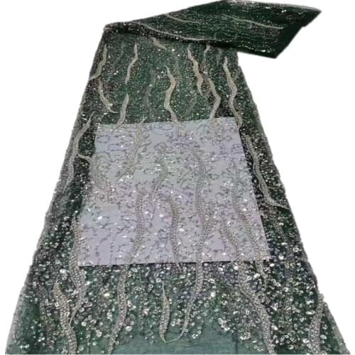 Latest African Laces 2021 High Quality Tulle Lace Fabric Double Net with Sequin Embroidery Nigeria Mesh Lace for Wedding CD-240