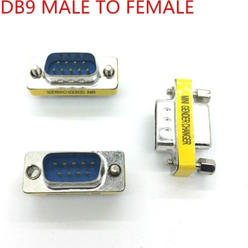 Wholesale Serial RS232 9-PIn DB9 MALE TO FEMALE Gender Changer Adapter RS 232