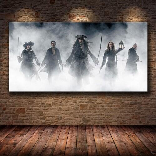 Pirates Of The Caribbean Canvas Painting Wall Art Poster Hand Painted Prints On Canvas For Living Room Home Decoration
