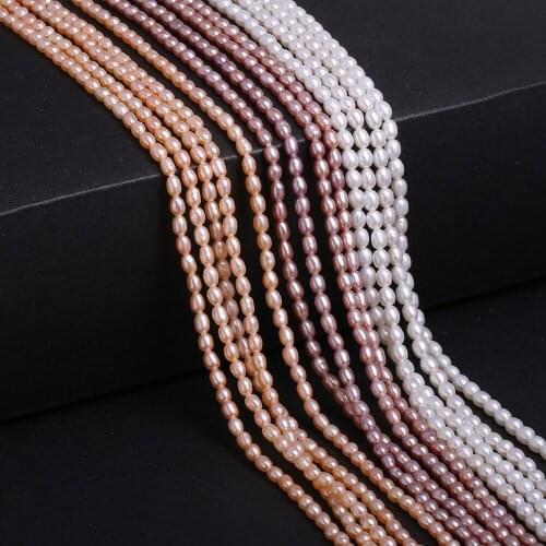 Freshwater Pearl Rice-shaped Loose Beads For DIY Bracelet Earring Necklace Sewing Craft Jewelry Accessory
