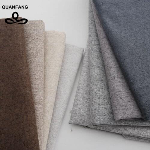 QUANFANG Solid colo Imitation linen Fabric For Quilting/DIY Sewing Sofa Table Cloth/Furniture Cover tecidos a metro Half Meter