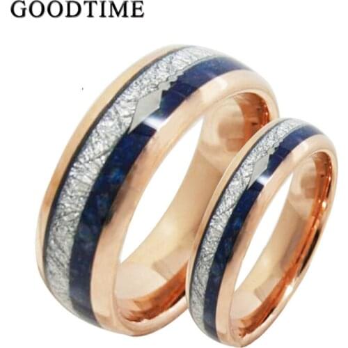 Luxury Tungsten Carbide Couple Rings For Men Women Engagement Wedding Band Rose Gold Color Ring Jewelry Accessories