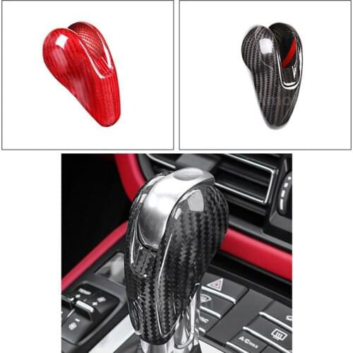 Carbon Fiber Gear Shift Knob Head Cover Trim For Porsche Panamera Macan 911 Cayenne 718 Boxster Cayman 2010-2020