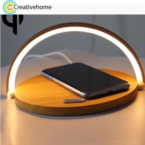 S21 Multi-function 10W Max Qi Standard Wireless Charger Phone Holder Table Lamp 3 in 1