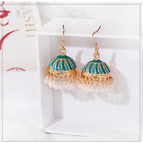 New Bohemian Style Striped Alloy Geometric Birdcage pendant Earrings 2020 Water Drop Natural Stone Beads Tassel Earrings Jewelry