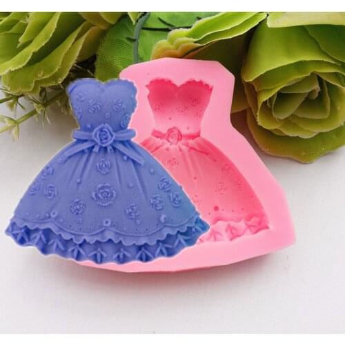 Skirt Dress Shaped Silicone Cake Mold Kitchen Baking Dish Chocolate Silicone Bakeware Sugar Craft Fondant Cake Decorating Tools
