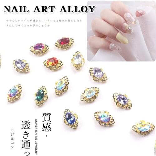 10pcs/lot 2020 Charm Rhinestone For Nail Art Decorations 3D hollow design Diamond Alloy Jewel Nail Stones charms
