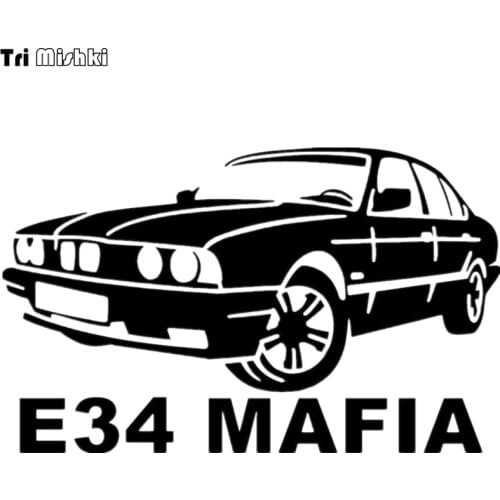 Tri Mishki HZX240 12.3*20cm funny car stickers E34 mafia for bmw auto car sticker