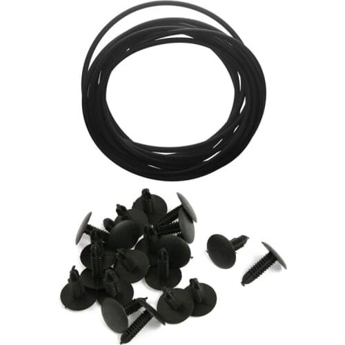Food Grade Silicone Tube Pipe Hose Tubing 5mm,1M Black with 20Pcs Plastic Fir Tree Trim Panel Clips 16mm Head
