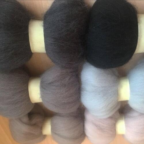 WFPFBEC felt 60g wool for felting needle wool roving 10g each color total 6 colors merino wool fiber no.4