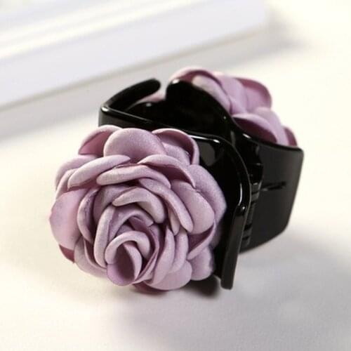 Sweet Fabric Rose Flower Hair Claws Grab Clip Lady Hairpin for Women Hair Accessories Beauty Hair Crab Clamp Headwear Girls Gift