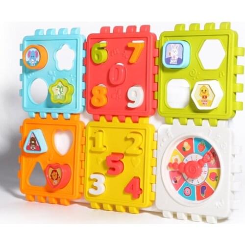 1Set Baby Block Busy Boards for Activity Centers Plastic Block Stimulation Busy Boards Activity Cube with 6 Busy Boards