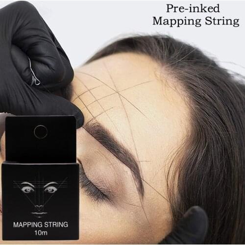 10m Pre Inked tattoo Mapping String Eyebrow Microblading Eyebrow Marker thread Tattoo Brows Point Tattoo Marking assist tools