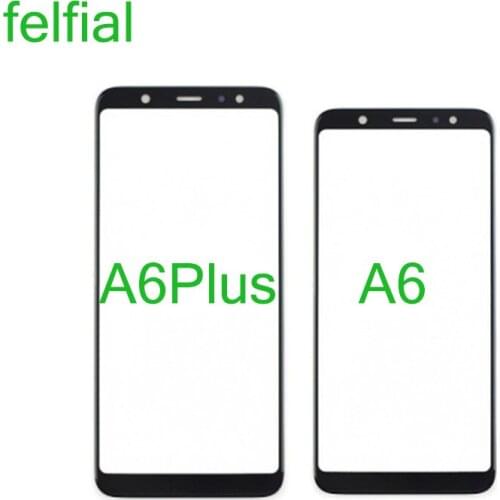 10Pcs/Lot For Samsung Galaxy A6 Plus A6+ 2018 Touch Screen Front Panel Glass Lens Front Outer LCD Glass With OCA Hollow Glue
