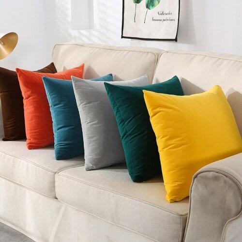 2pcs Velvet Cushion Cover Pillow Cover Pillowcase Green Yellow Pink Blue White Black Gray Home Decorative Sofa Throw Pillows