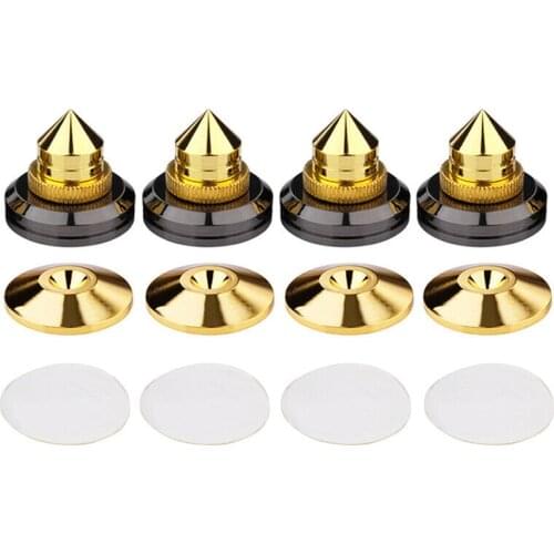 4 PCS/Set Speakers Stand Foot Golden Spikes Speaker Pad Amplifier Audio Loudspeaker Box Nails Cone Floor Foot Nail