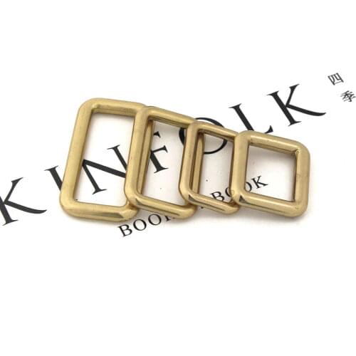 1pcs Solid Brass Square Ring Buckles Cast Seamless Rectangle Rings Leather Craft Bag Strap Buckle Garment Belt Luggage Purse DIY