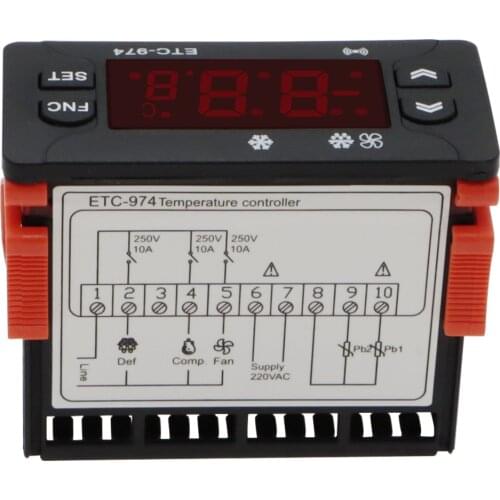 5pcs ETC-974 Digital Temperature Controller Microcomputer Thermostats Thermostat Refrigeration Alarm 220V NTC sensor 40%off
