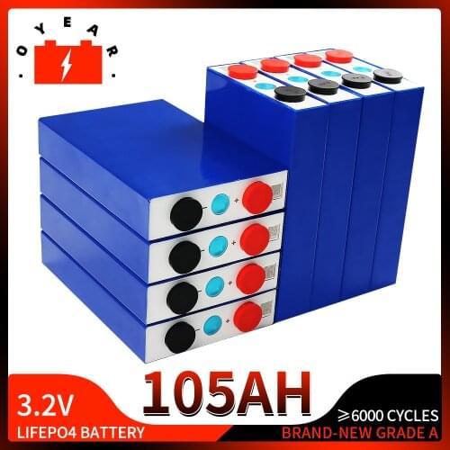 GRADE A NEW 17PCS 3.2V 105Ah lifepo4 battery CELL 12V 24V 36V 48V 105Ah 100AH For EV RV battery pack diy solar EU US TAX FREE