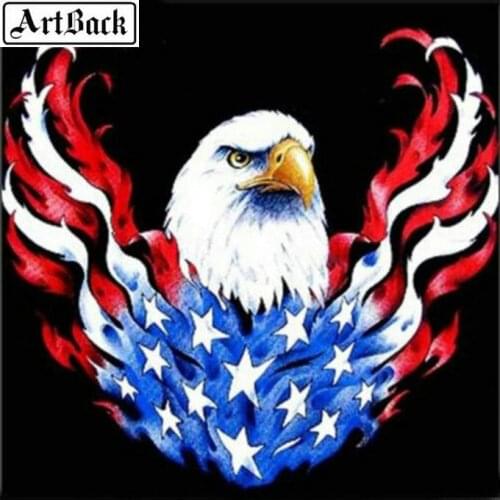 New 5d diy diamond painting American eagle square animal 3d diamond embroidery cross stitch crystal mosaic home decoration kit