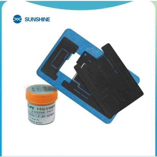 SS-032 BGA Reballing Stencil Kit For iPhone X/XS/XS MAX Intermediate Layer Can Be Planted Platform Tin Template Welding
