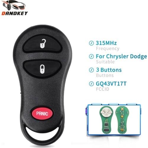 Dandkey GQ43VT17T 3/4 Buttons Remote Car Key Control For Chrylser 315Mhz For Jeep Dodge 2002 - 2005 Caravan Dakota Durango