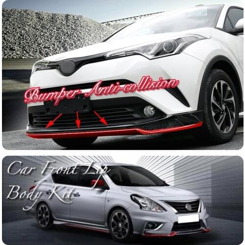Car Bumper Lip Front Spoiler Skirt Deflector For Nissan Versa Note / Tone Tune Car Modified Body Kit VIP Hella Flush Lips