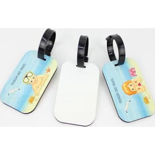 Double-sided Printed DIY Personalized MDF Sublimation Blank Luggage Tag Luggage Wood Board Travel Luggage Tag Blank Heat Press C